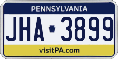 PA license plate JHA3899