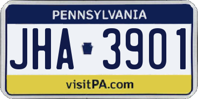 PA license plate JHA3901