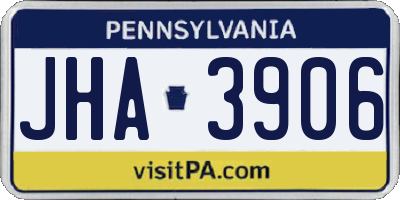 PA license plate JHA3906