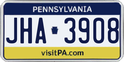 PA license plate JHA3908