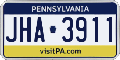 PA license plate JHA3911