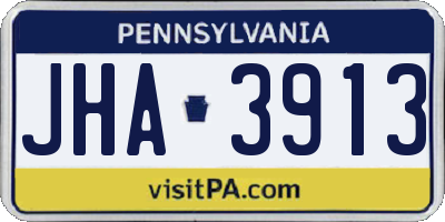 PA license plate JHA3913