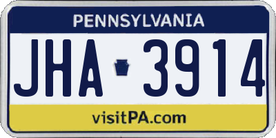 PA license plate JHA3914