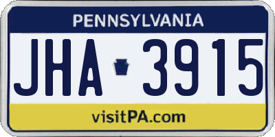 PA license plate JHA3915