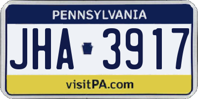 PA license plate JHA3917
