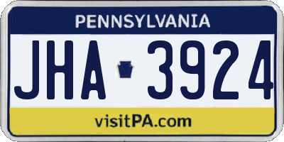 PA license plate JHA3924
