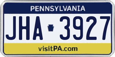 PA license plate JHA3927
