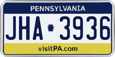 PA license plate JHA3936