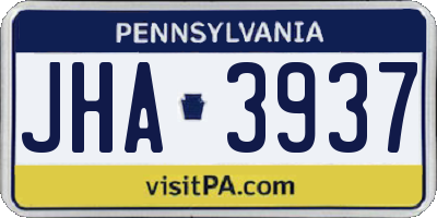 PA license plate JHA3937