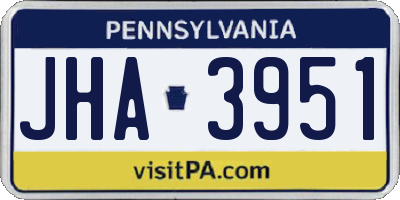 PA license plate JHA3951