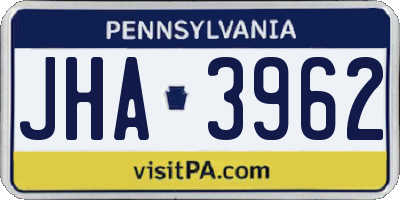 PA license plate JHA3962
