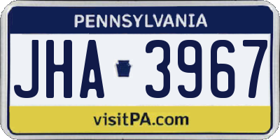 PA license plate JHA3967