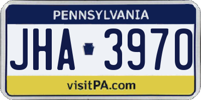 PA license plate JHA3970