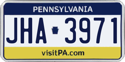 PA license plate JHA3971