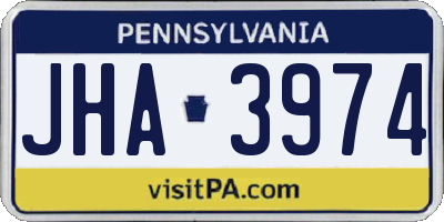 PA license plate JHA3974