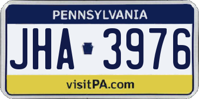 PA license plate JHA3976