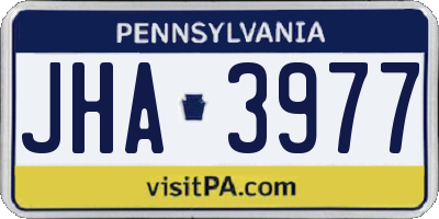 PA license plate JHA3977