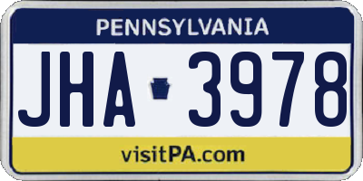 PA license plate JHA3978