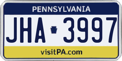 PA license plate JHA3997