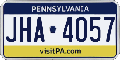 PA license plate JHA4057