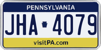 PA license plate JHA4079