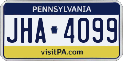 PA license plate JHA4099
