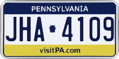PA license plate JHA4109