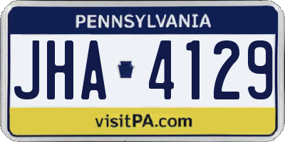 PA license plate JHA4129