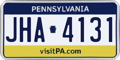 PA license plate JHA4131