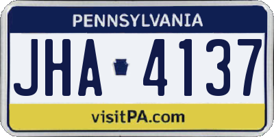 PA license plate JHA4137