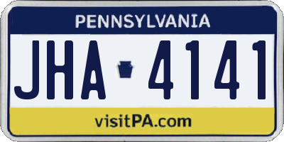 PA license plate JHA4141