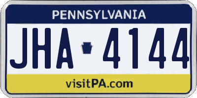 PA license plate JHA4144