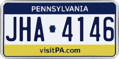 PA license plate JHA4146