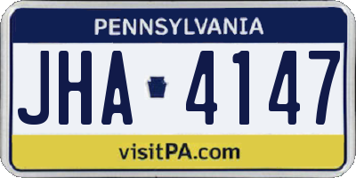 PA license plate JHA4147
