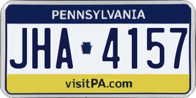 PA license plate JHA4157