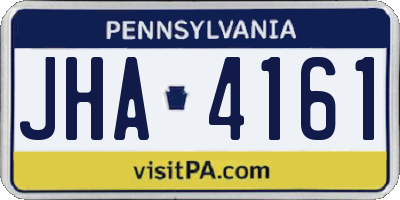 PA license plate JHA4161