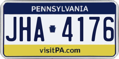 PA license plate JHA4176