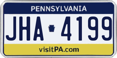 PA license plate JHA4199