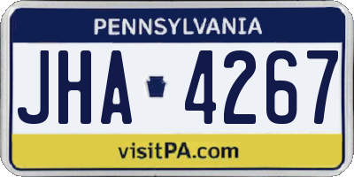 PA license plate JHA4267