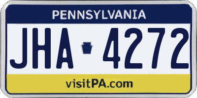 PA license plate JHA4272