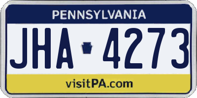 PA license plate JHA4273