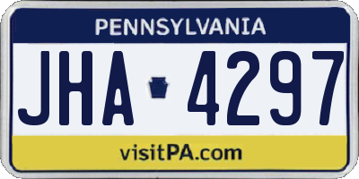 PA license plate JHA4297
