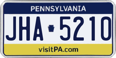 PA license plate JHA5210