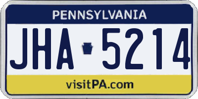 PA license plate JHA5214
