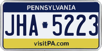 PA license plate JHA5223