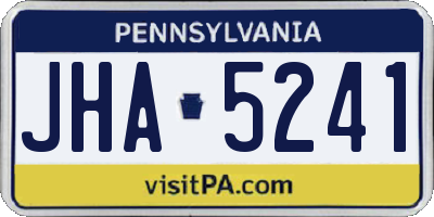 PA license plate JHA5241