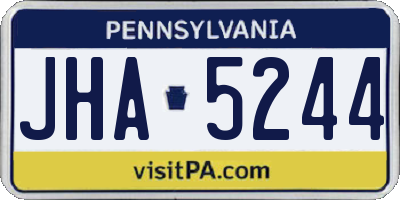 PA license plate JHA5244