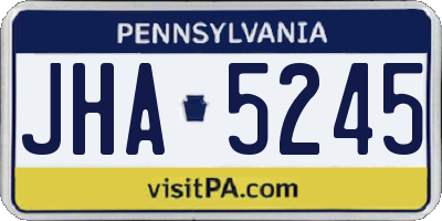 PA license plate JHA5245