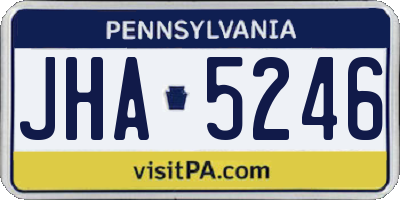 PA license plate JHA5246