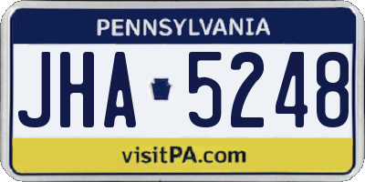 PA license plate JHA5248